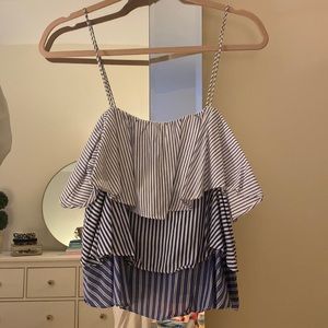 Ruffle striped tank